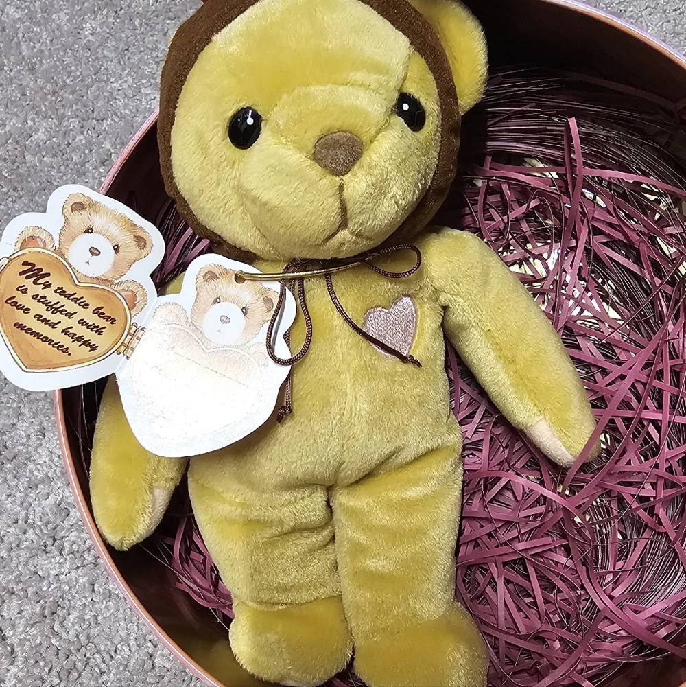 Cherrished Teddies VTG Limited Edition Holiday Tin Set 1999 Plush Bear & Resin - Picture 6 of 11